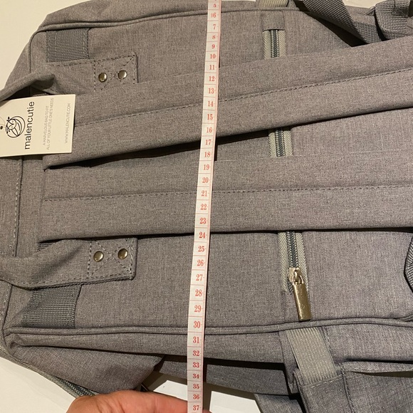 Stylish Gray Multi-Function Diaper Bag Backpack with Changing Pad. - Picture 8 of 13